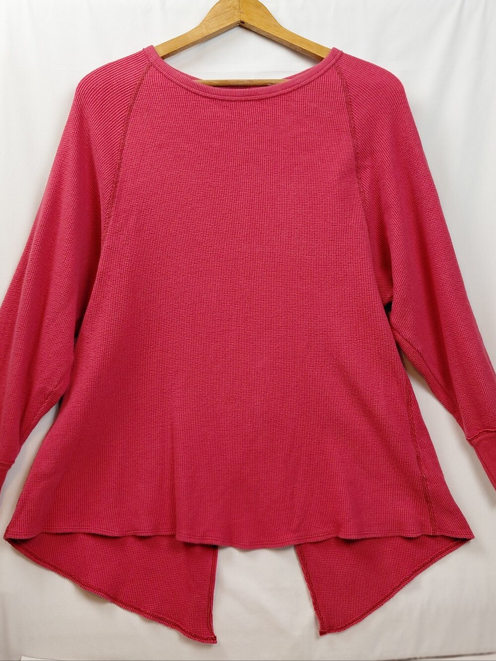 We The Free Amelia Thermal Waffle Knit Tunic Top Women's Sz Medium Pink